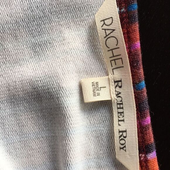 Rachael for Rachael Roy Dress Vintage Y2K diagonal ZIPPERS Red black tie dye  L - Picture 8 of 8